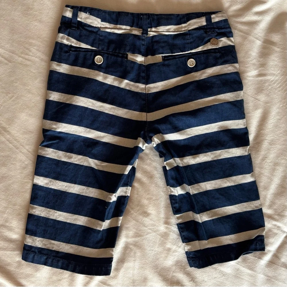 Mayoral Kids Shorts in Navy and Cream Stripes